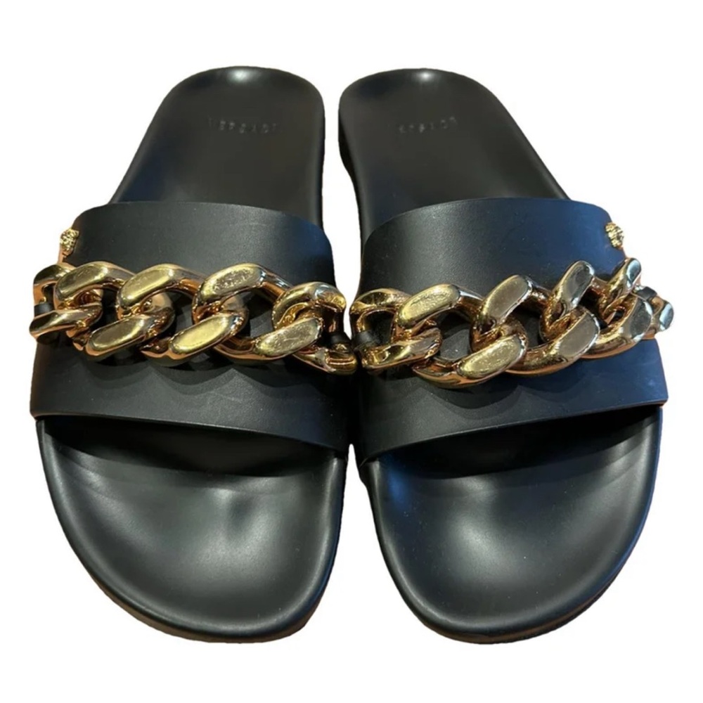 Versace Black and Gold Women's Slides
